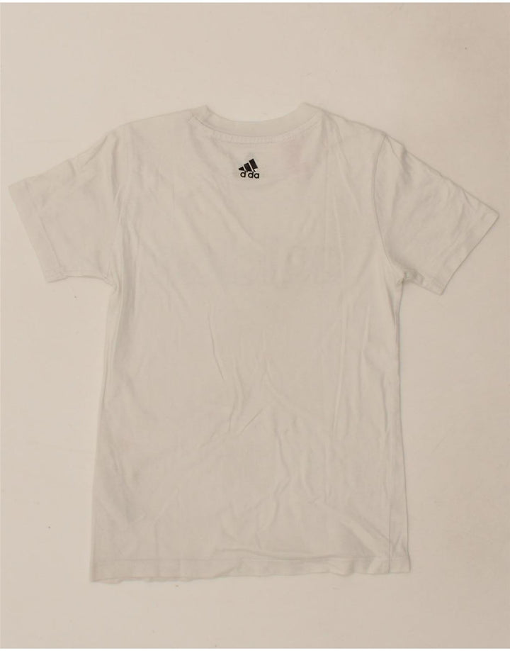 ADIDAS Boys Graphic T-Shirt Top 9-10 Years White Cotton Vintage Adidas and Second-Hand Adidas from Messina Hembry 
