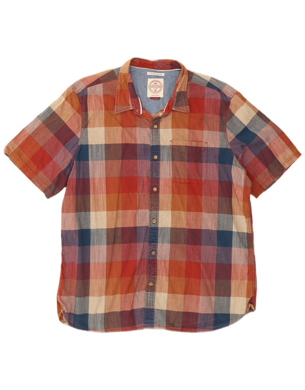 Camicia a maniche corte da uomo Fat Face 2XL in cotone a quadri multicolore