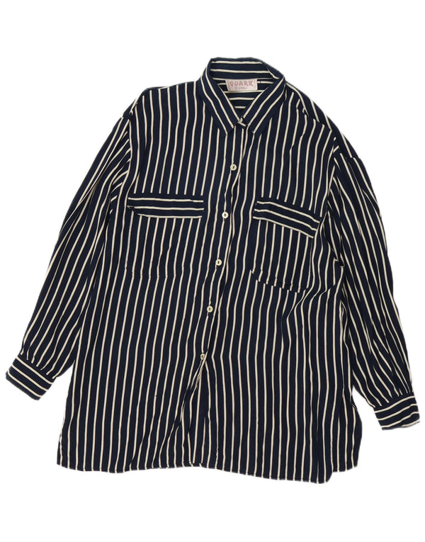 Camicia a maniche 3/4 da donna QUARK UK 16 Large in viscosa a righe blu navy