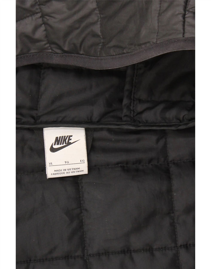 Cappotto imbottito con cappuccio NIKE da uomo UK 42 XL poliestere nero