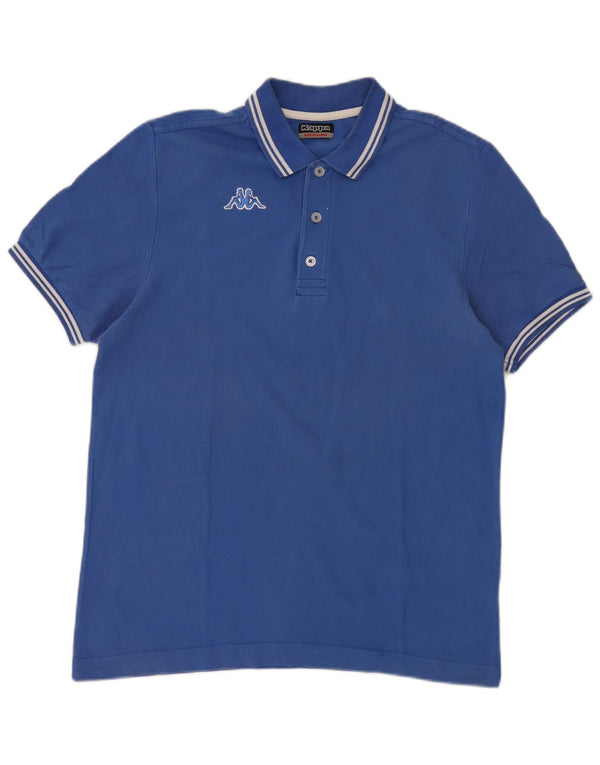 Polo Kappa da uomo a righe blu medio