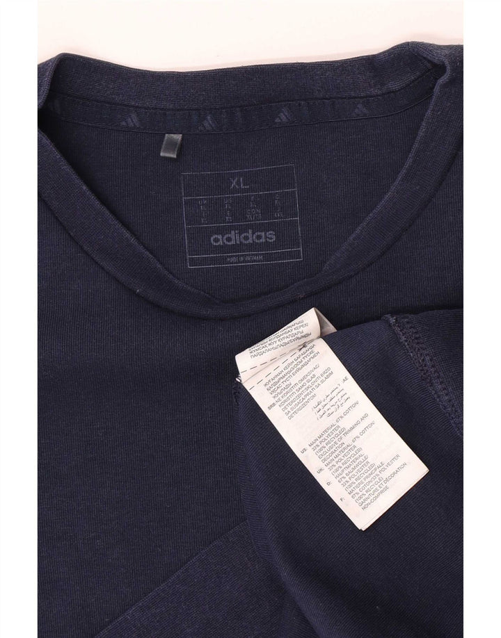 Felpa Adidas da uomo con vestibilità regolare, XL, cotone blu navy