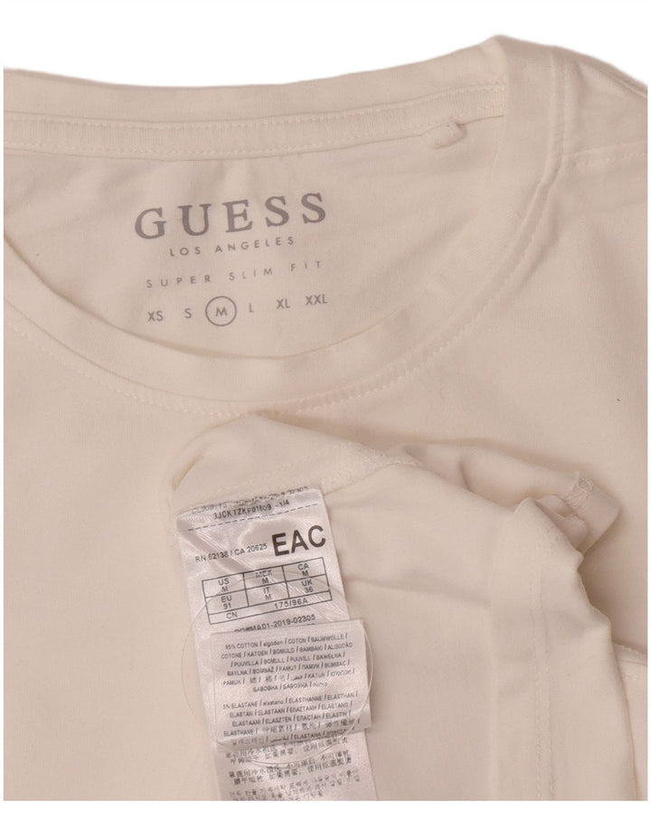 Guess T-shirt da uomo super slim fit in cotone bianco medio