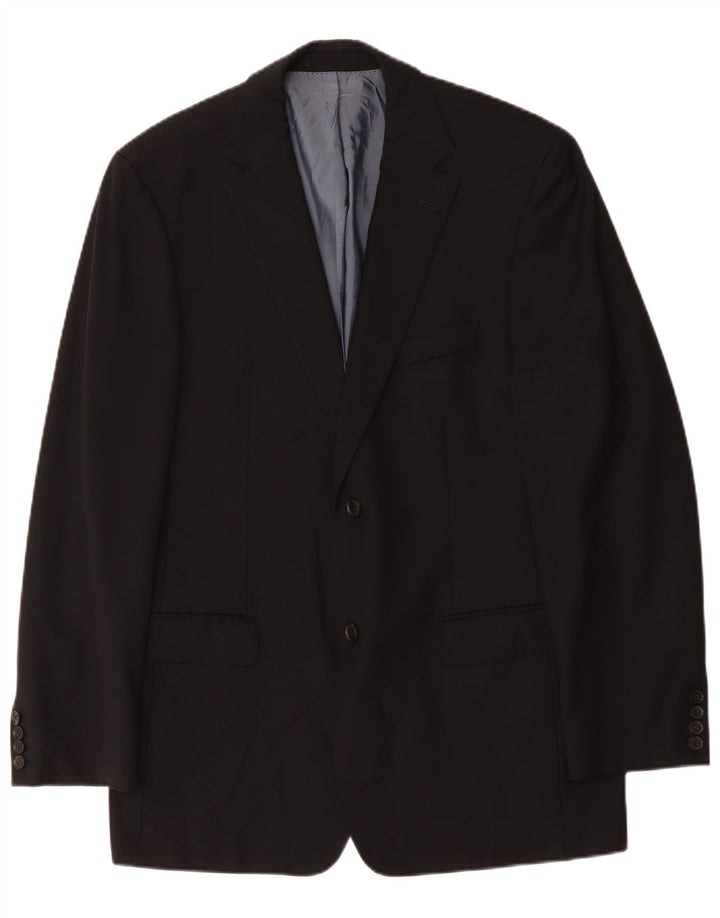 Giacca blazer da uomo a 2 bottoni Hugo Boss EU 52 XL Lana vergine blu navy