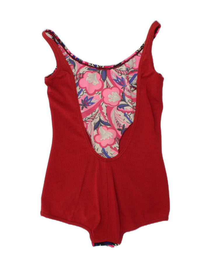 VINTAGE Womens Swimwear EU 40 Medium Red Floral Vintage Vintage and Second-Hand Vintage from Messina Hembry 