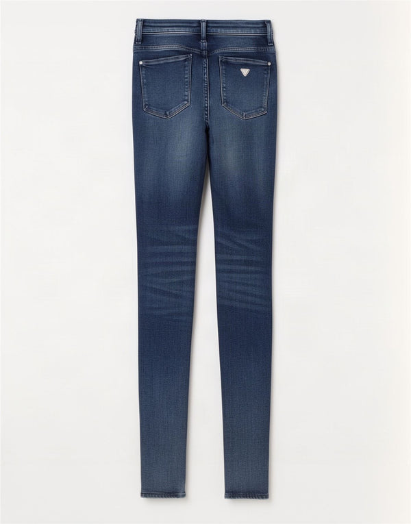 Guess Womens Distressed Skinny Jeans W24 L29 Blue Cotton