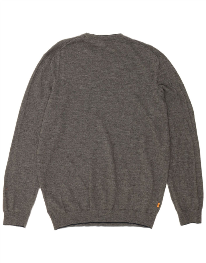 Maglione maglione girocollo da uomo TIMBERLAND 2XL lana merino grigia