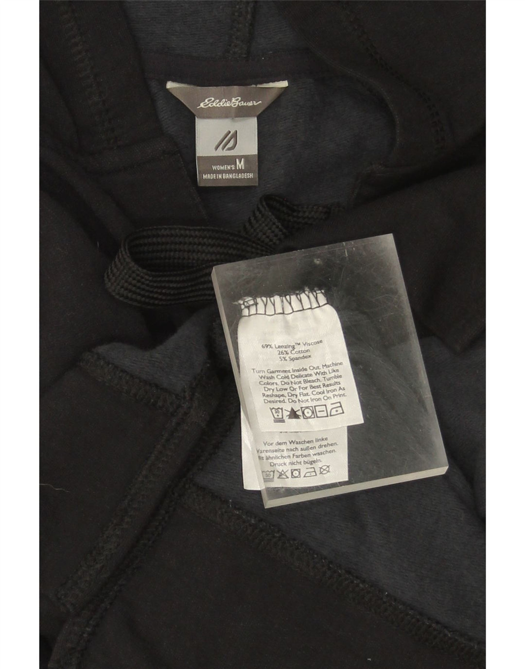 EDDIE BAUER Womens Hoodie Jumper UK 14 Medium Black Viscose Vintage Eddie Bauer and Second-Hand Eddie Bauer from Messina Hembry 