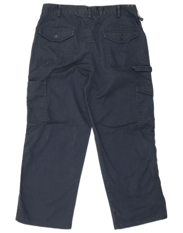 Dickies Pantaloni cargo dritti da uomo W34 L25 poliestere blu navy