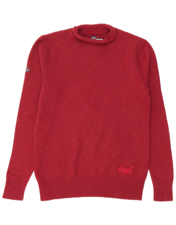 Maglione da uomo a collo alto SUPERDRY grande lana d'agnello bordeaux
