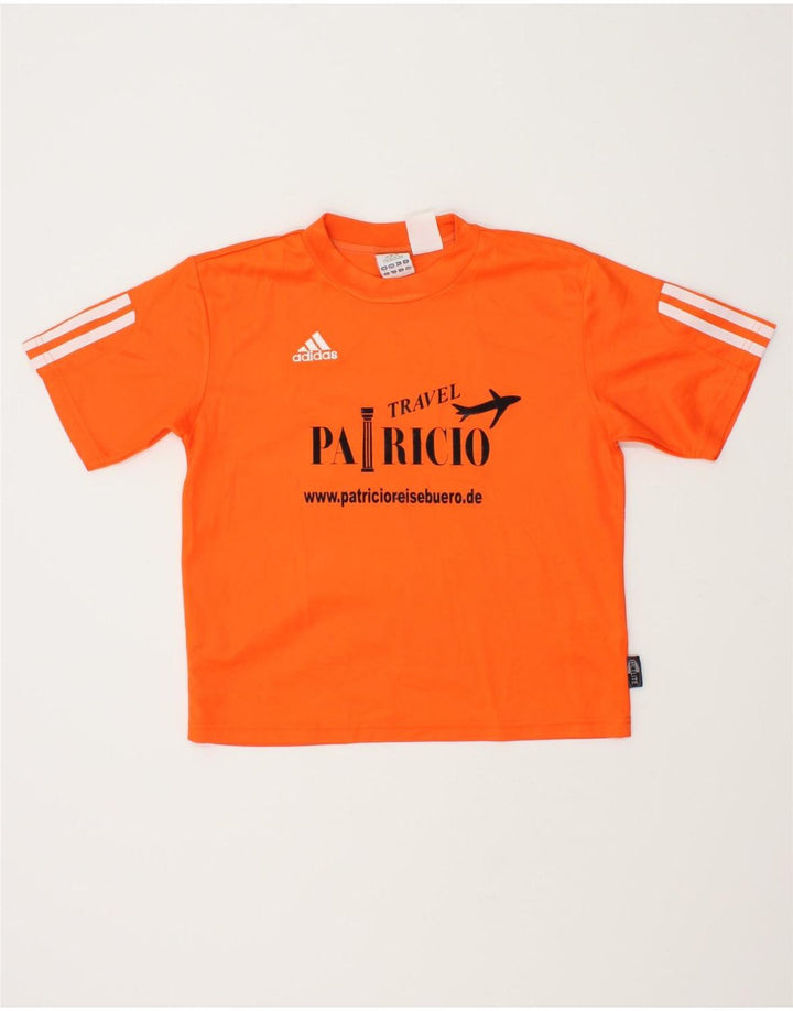 ADIDAS Boys Graphic T-Shirt Top 9-10 Years Orange Polyester Vintage Adidas and Second-Hand Adidas from Messina Hembry 