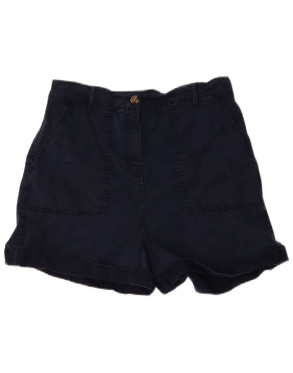 Pantaloncini casual a vita alta da donna Marks & Spencer UK 12 medi W34 blu navy