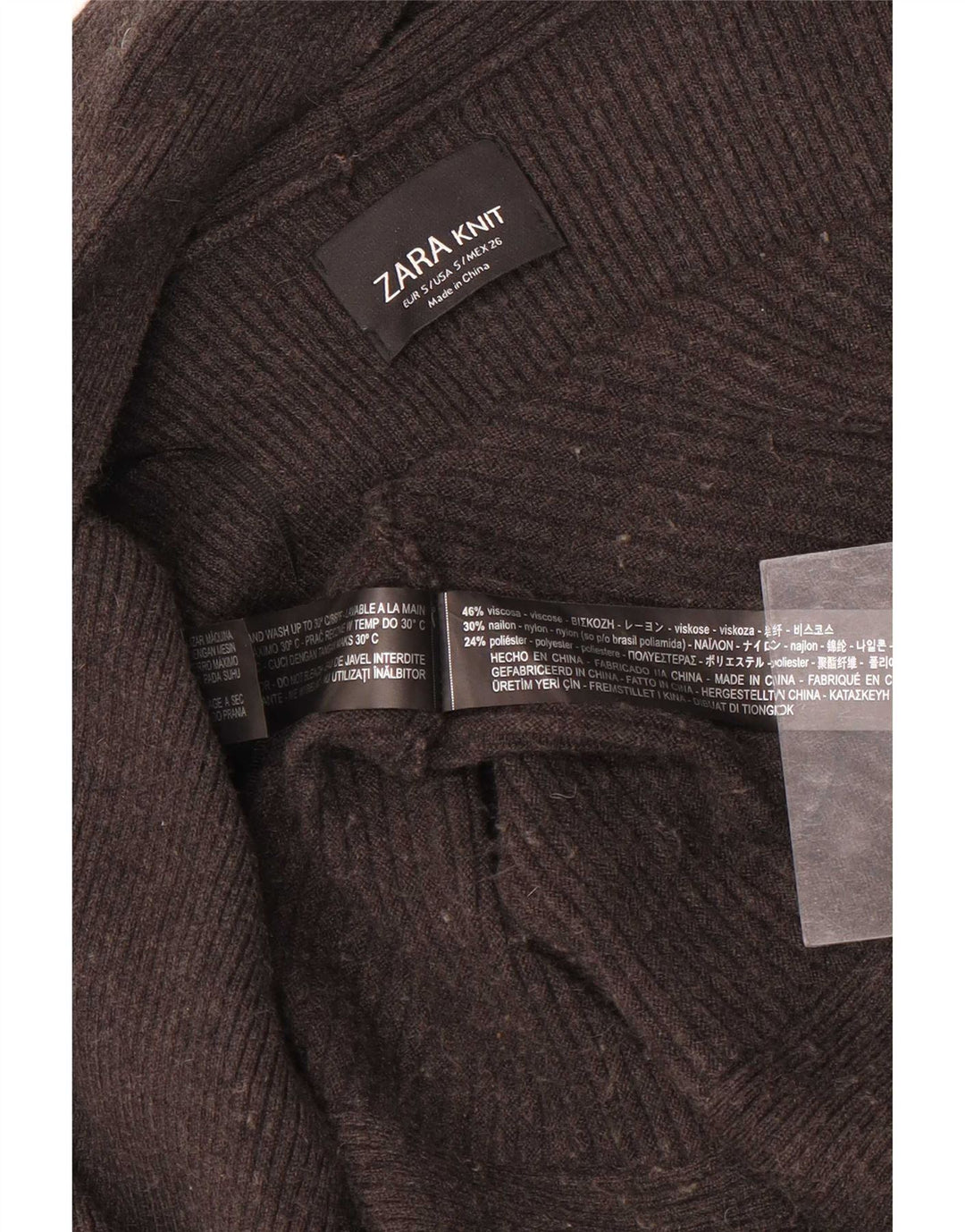Maglione cardigan aperto oversize con maniche a 3/4 Zara da donna UK 10 piccolo grigio