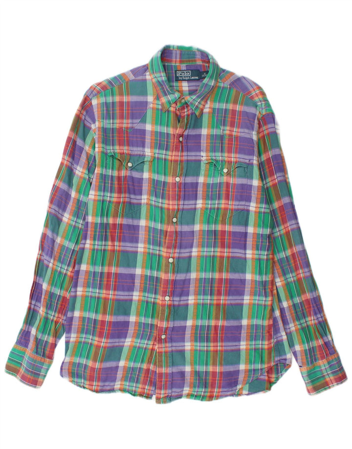 Polo Ralph Lauren Camicia in flanella da uomo in cotone scozzese medio multicolore