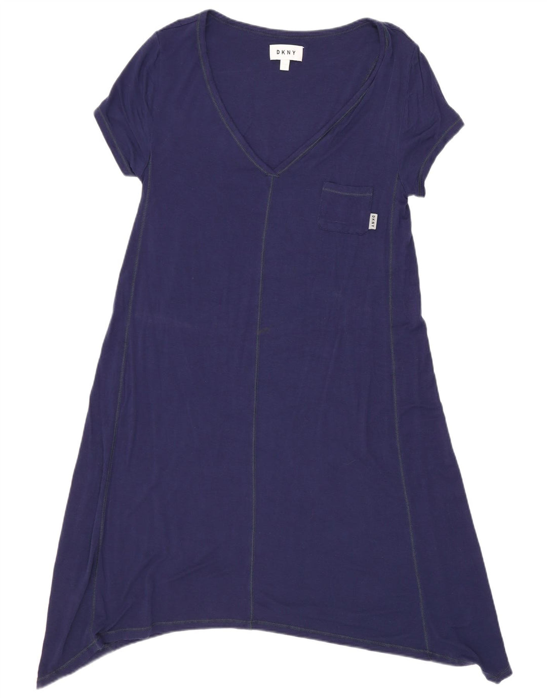 Abito a tunica da donna Dkny UK 10 piccolo in rayon blu navy