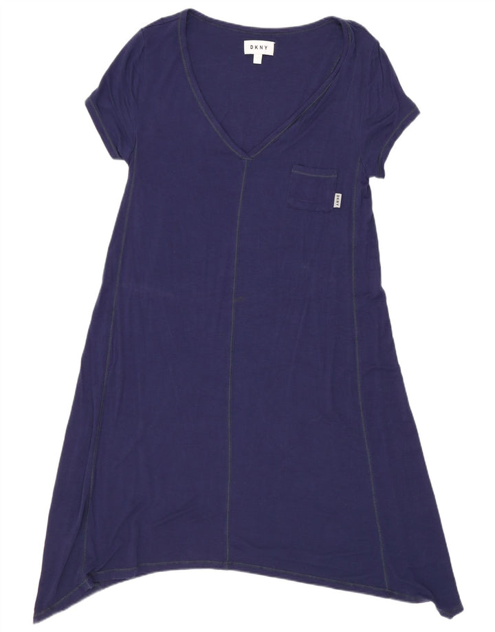 Abito a tunica da donna Dkny UK 10 piccolo in rayon blu navy