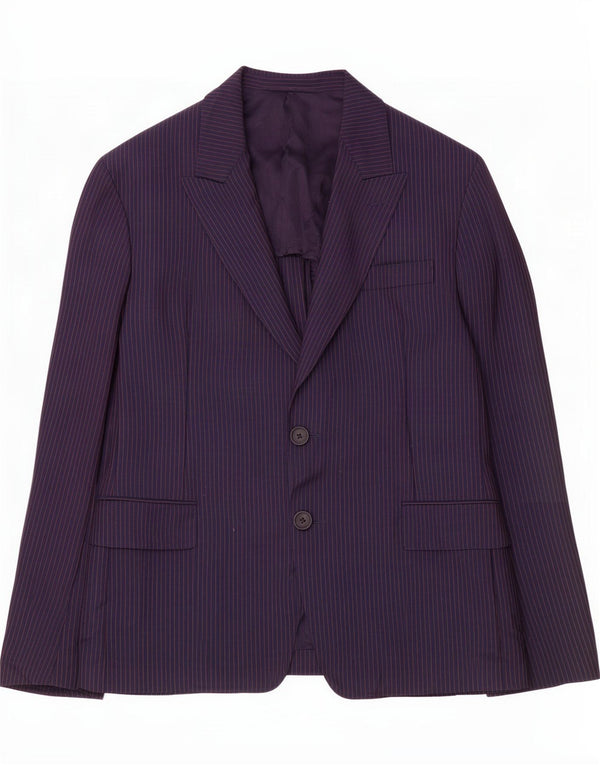 Prada Giacca blazer da uomo a 2 bottoni IT 52 XL Mohair gessato blu navy