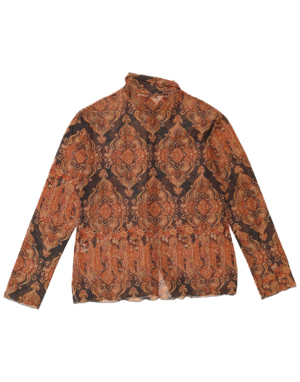 Sara Glenzer Camicetta trasparente da donna EU 46 XL Marrone Paisley