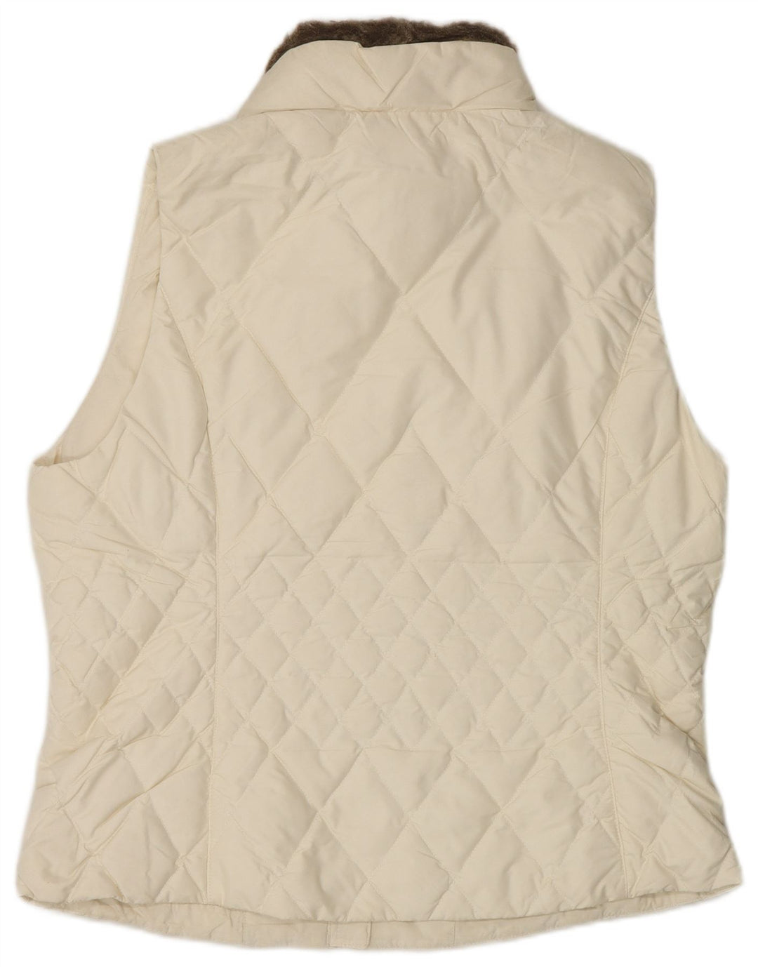 Gilet imbottito da donna Eddie Bauer UK 16 grande poliestere bianco sporco