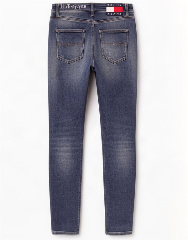 Tommy Hilfiger Donna Santana Distressed Skinny Jeans W28 L30 Blu Cotone