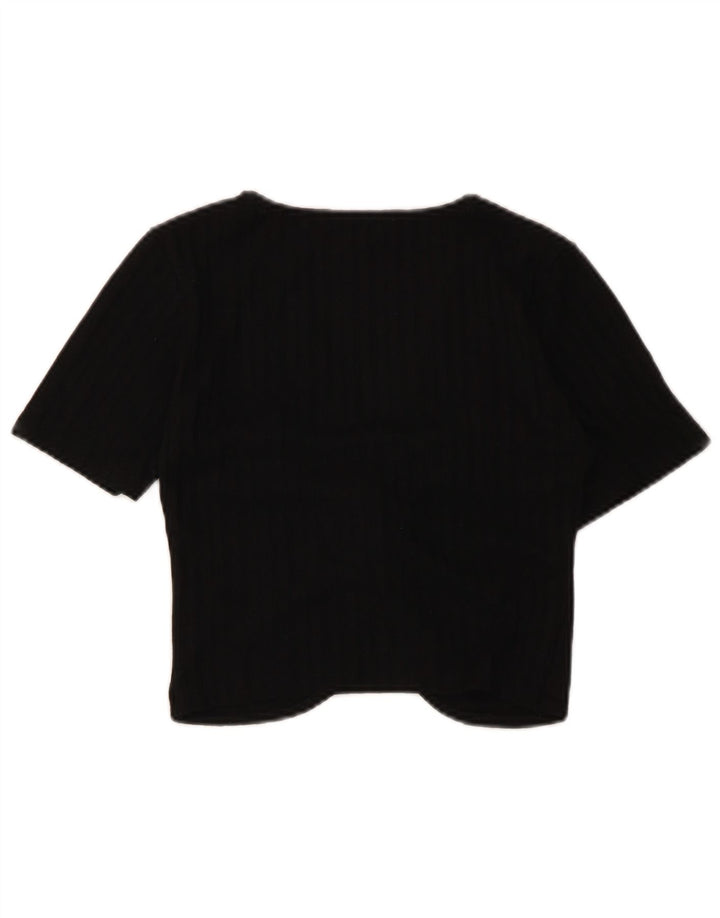 Top corto da donna Zara UK 8 piccolo poliestere nero