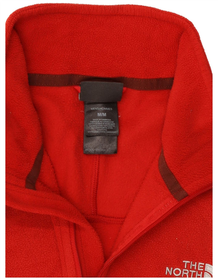 Maglione in pile da uomo The North Face con zip e collo in poliestere rosso medio
