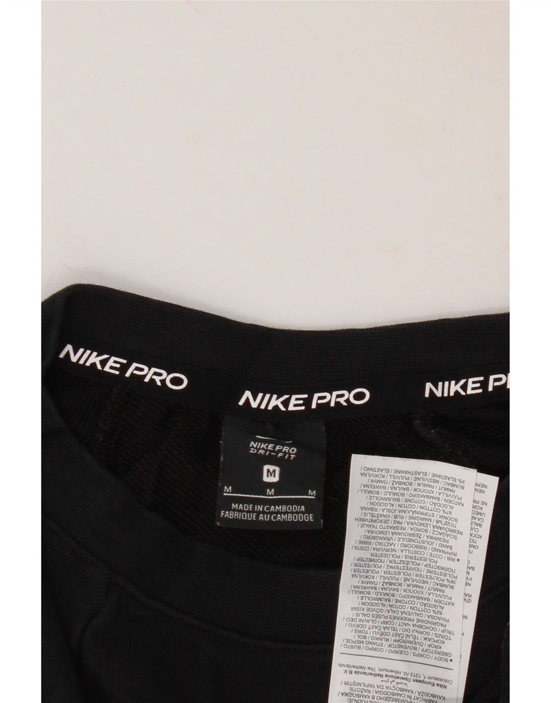 NIKE Womens Dri Fit Graphic Crop Sweatshirt Jumper UK 14 Medium Black Vintage Nike and Second-Hand Nike from Messina Hembry 