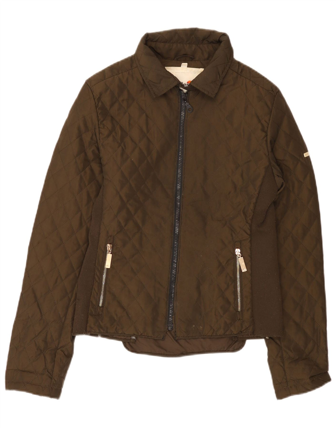 Giacca trapuntata da donna Ellesse UK 12 Poliestere marrone medio