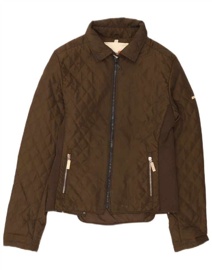 Giacca trapuntata da donna Ellesse UK 12 Poliestere marrone medio