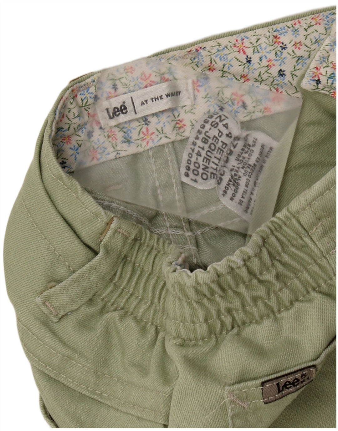 Pantaloncini Bermuda Lee da donna Petite a vita alta US 4 piccoli W26 cotone verde