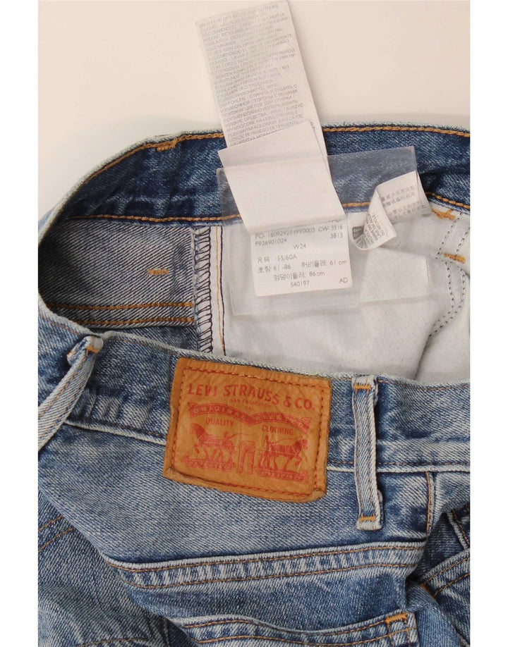 Jeans Levi's da donna a gamba larga corta W24 L24 cotone blu