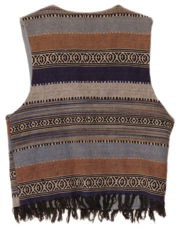 Gilet vintage da uomo in cotone a righe multicolori medio