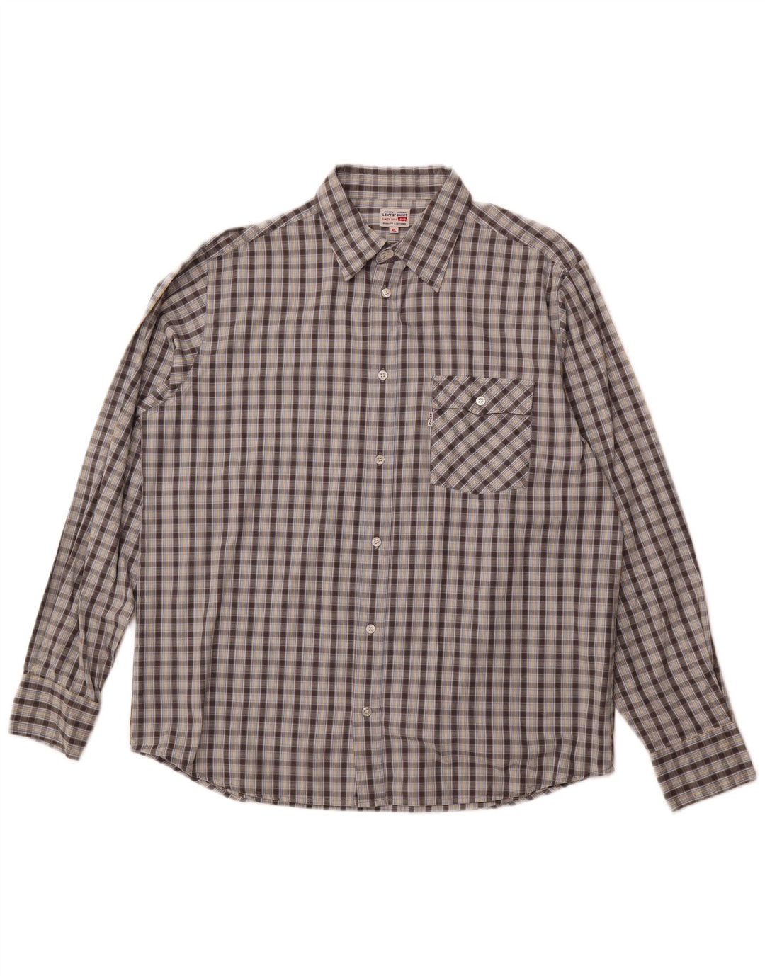 LEVI'S Mens Shirt XL Grey Check Cotton