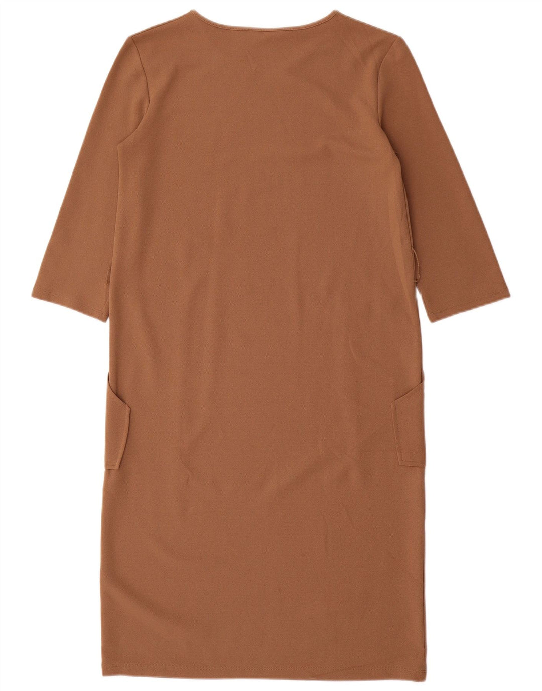 Abito a trapezio con maniche a 3/4 da donna Zara UK 10 piccolo marrone