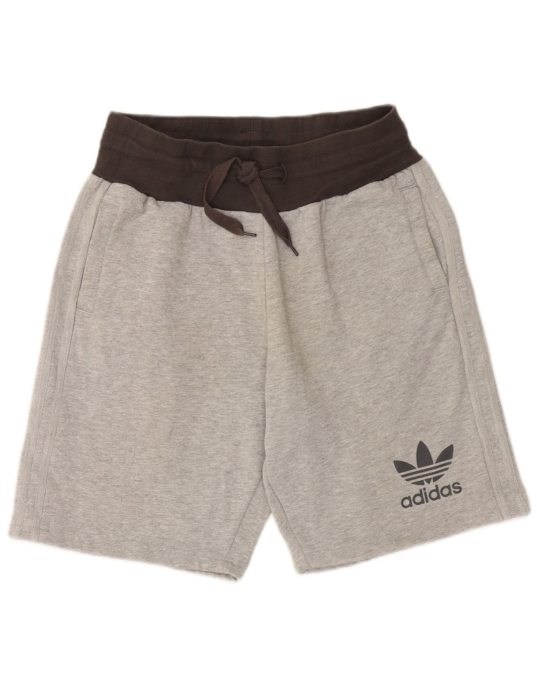 Pantaloncini sportivi da uomo ADIDAS in cotone color block grigio medio