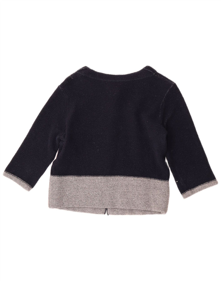 Maglione cardigan corto da donna Fred Perry UK 12 Blocco colore blu navy medio