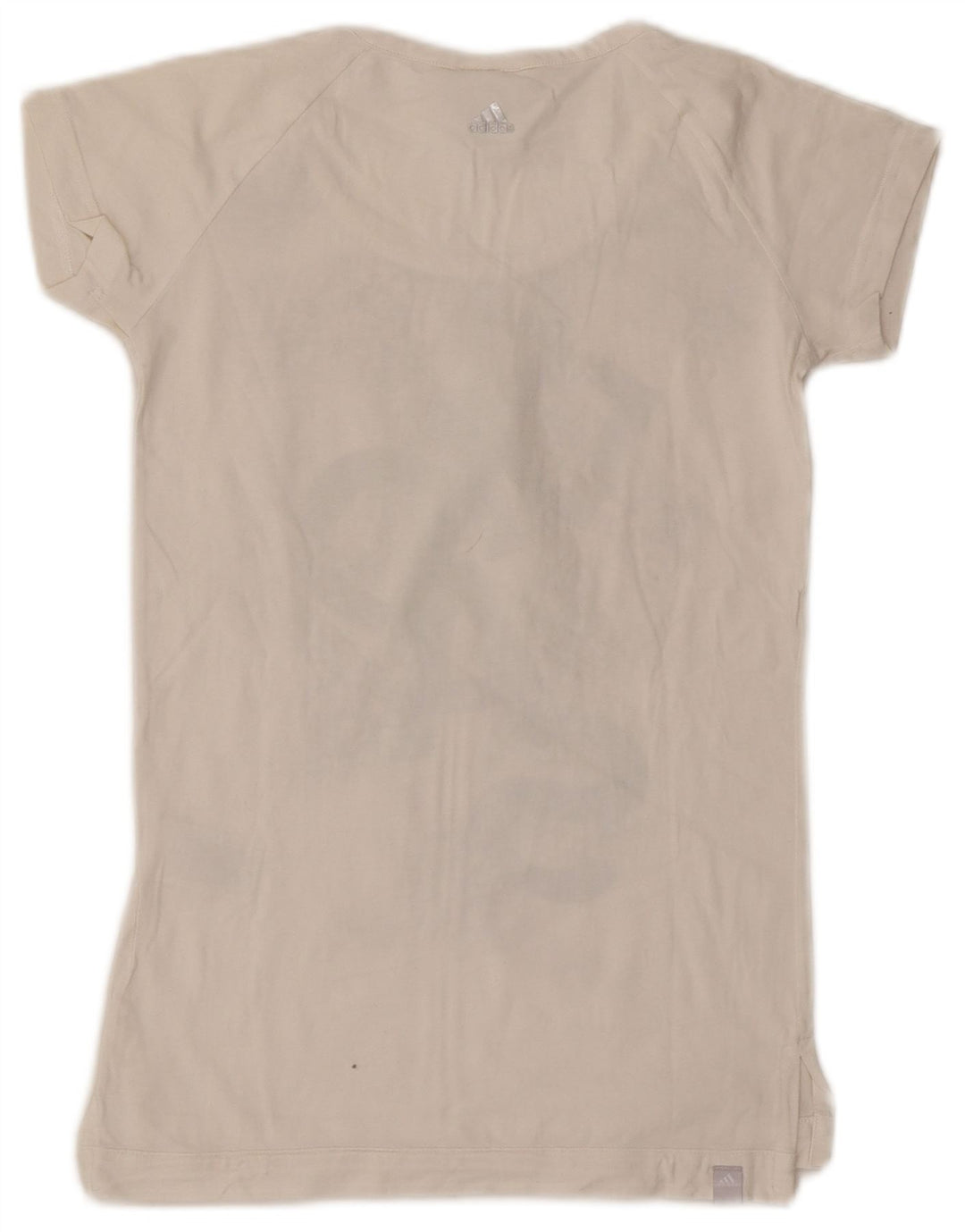 T-shirt grafica da donna ADIDAS Top UK 10 piccolo cotone bianco con stampa animalier
