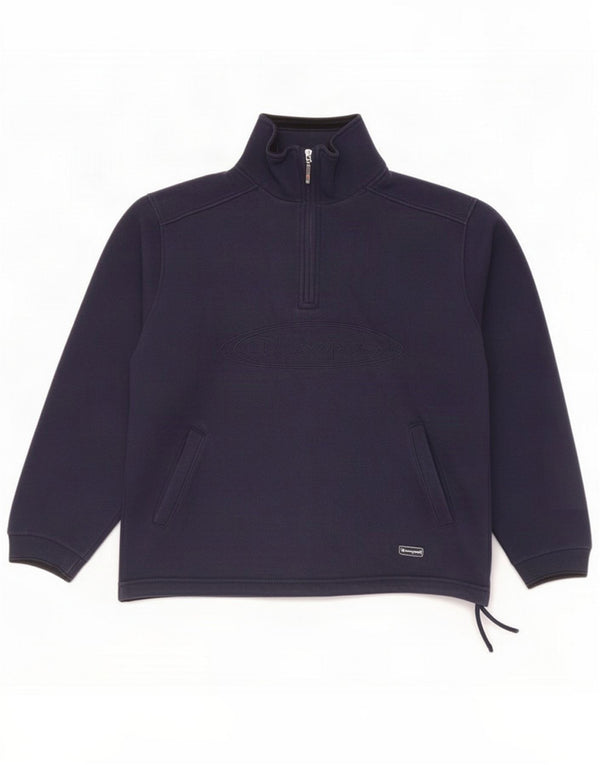 Champion Felpa da donna con zip e collo UK 6 XS Blu navy Cotone