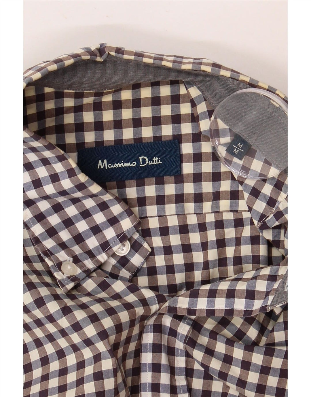 Camicia da uomo Massimo Dutti a quadretti marrone medio