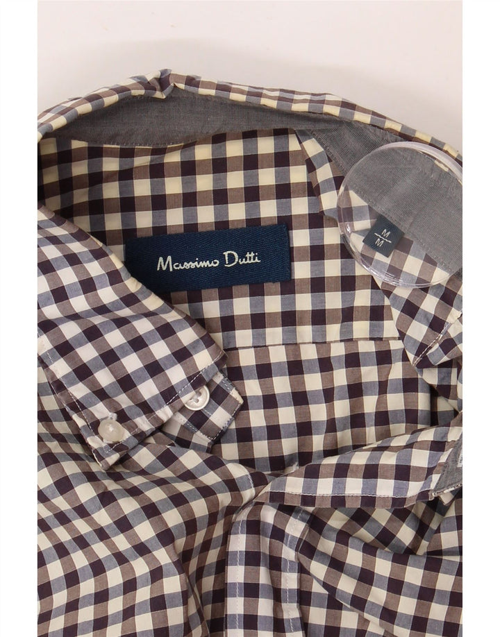Camicia da uomo Massimo Dutti a quadretti marrone medio