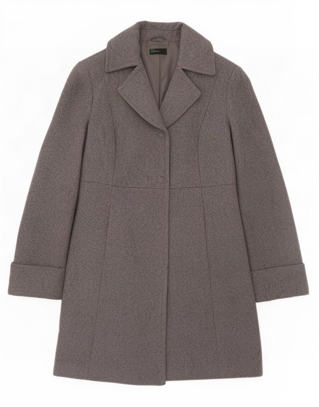 Cappotto Donna Benetton IT 42 Grigio Medio Lana