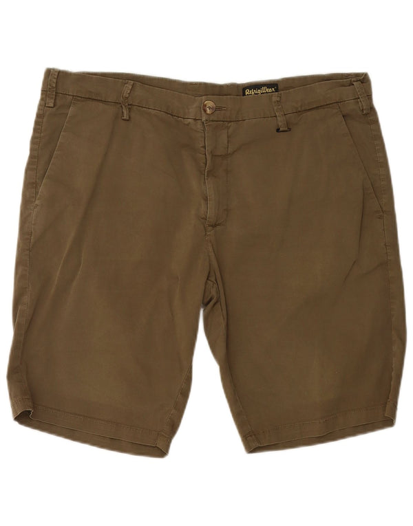 Pantaloncini chino da uomo a vita alta Refrigiwear IT 54 2XL W38 cotone kaki
