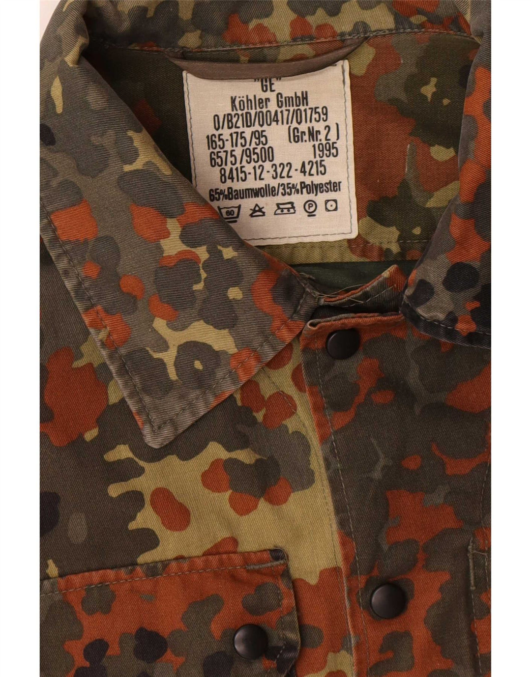 Giacca militare vintage da uomo UK 38 cotone mimetico kaki medio