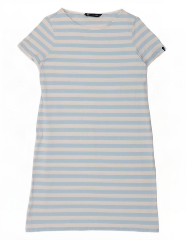 Crew Clothing Abito T-shirt da donna UK 10 Piccolo cotone a righe blu