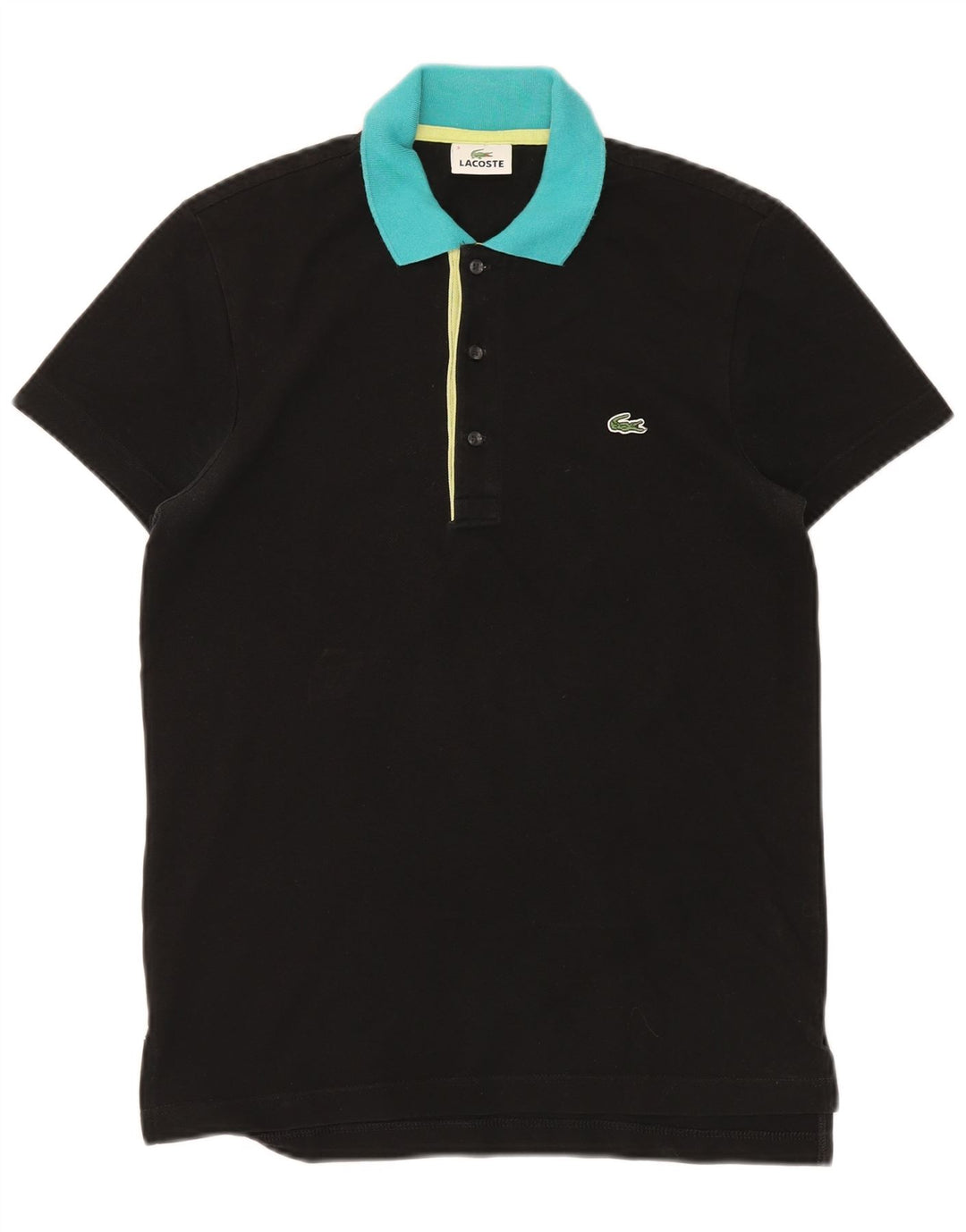 Polo da uomo LACOSTE taglia 3 piccola in cotone color block nero