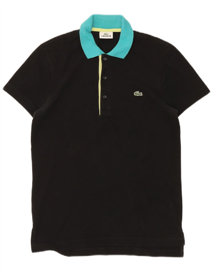 Polo da uomo LACOSTE taglia 3 piccola in cotone color block nero
