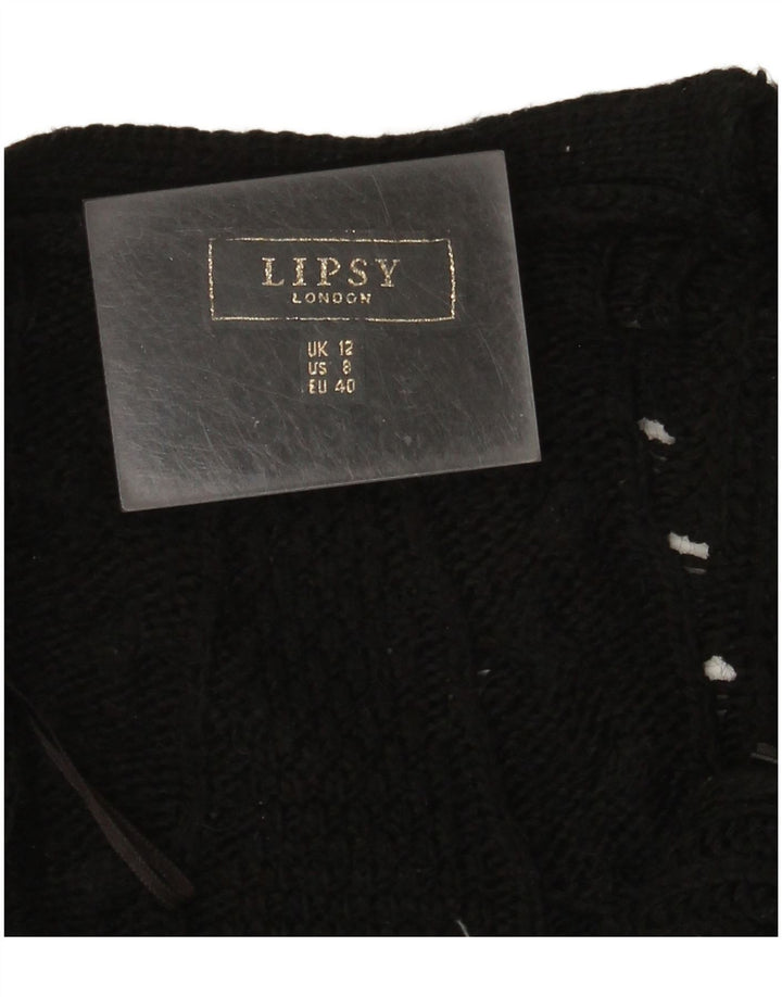 Maglione cardigan aperto lungo da donna Lipsy UK 12 medio nero
