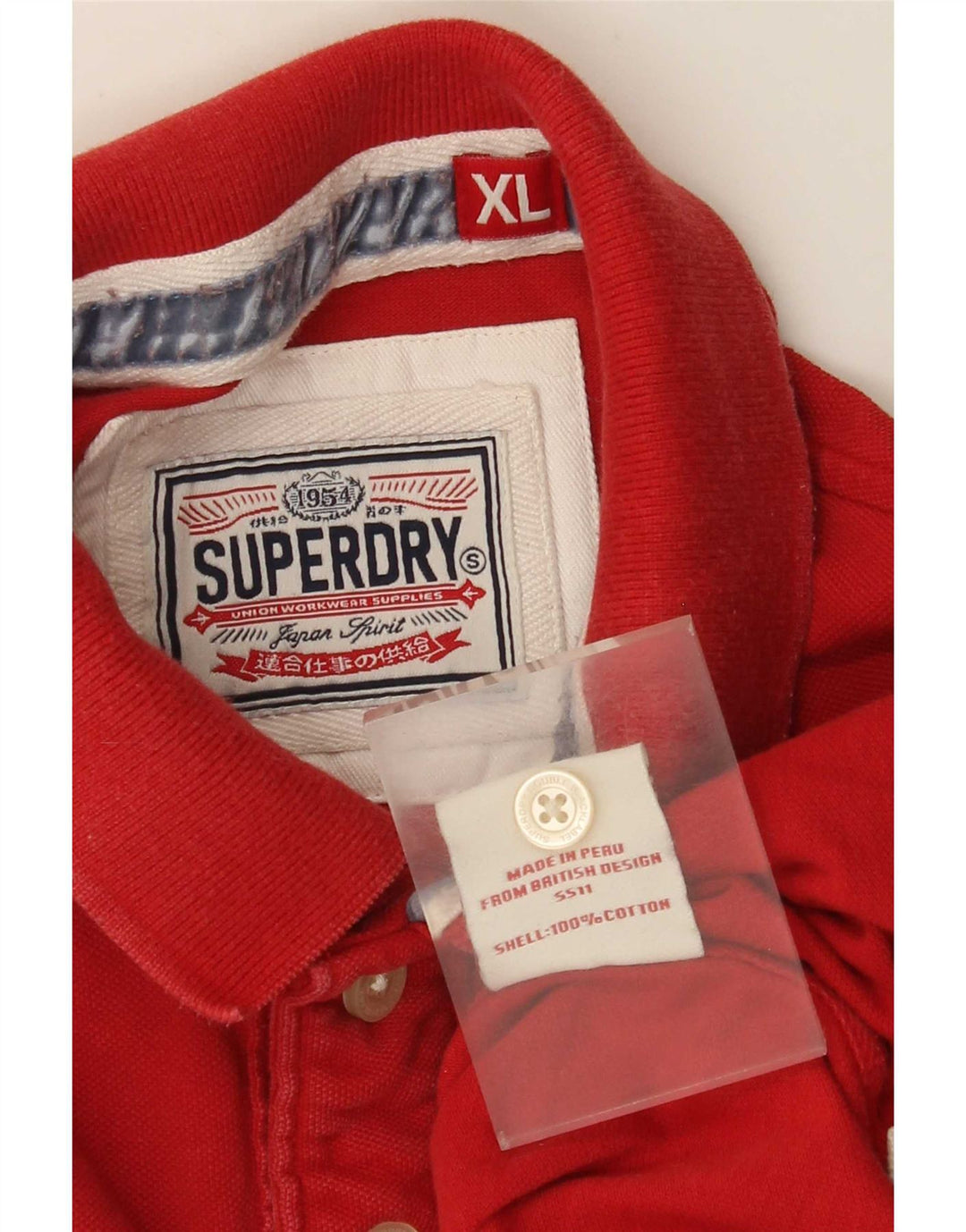 Polo grafica da uomo Superdry XL in cotone rosso