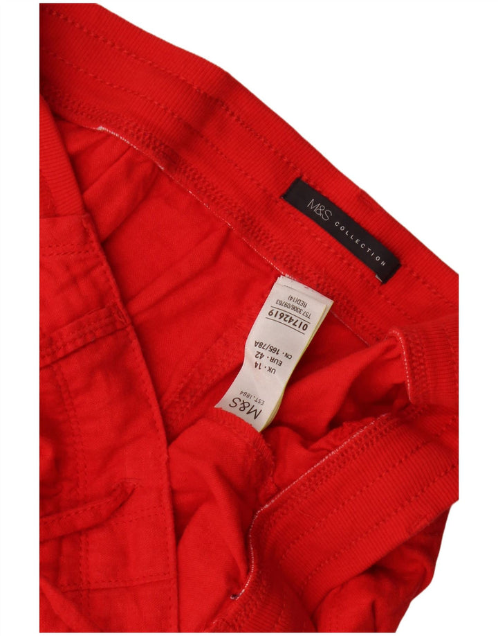 Pantaloncini chino da donna Marks & Spencer UK 14 Large W34 Lino rosso