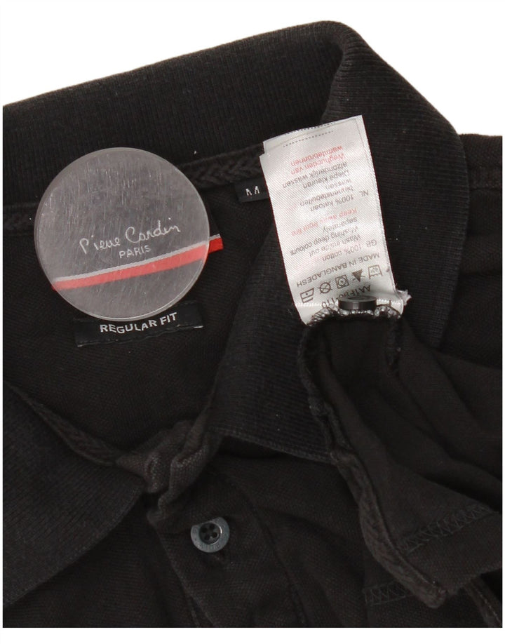 Polo da uomo Regular Fit Pierre Cardin in cotone nero medio